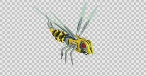 Robotic Drone Wasp Flying Front Angle Video stock 63338138