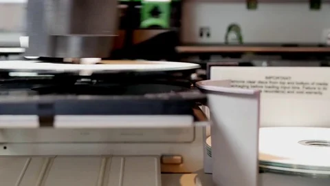 Robotic DVD or CD Disk Duplicator Stock Footage 73021627