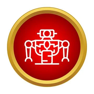 Robotic exoskeleton icon for future technology and automation Stock Illustration