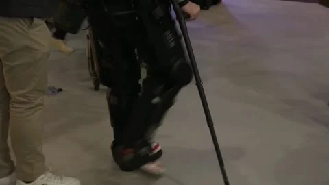 Robotic exoskeleton implemented in six Catalan public hospitals presented at MWC Stock Footage 330119479