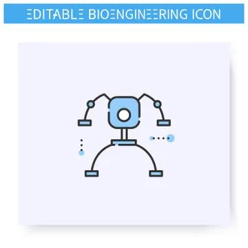 Robotic exoskeleton line icon. Editable Illustrazione stock