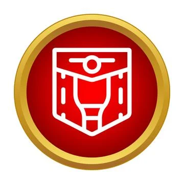 Robotic face or iconic symbol in red circle イラスト素材