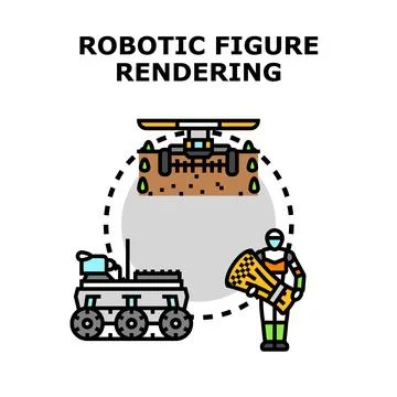 Robotic farming innovation developing future agriculture technology Stock Illustration