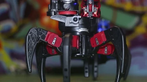 Robotic fighting robots spiders Stock Footage 81790295