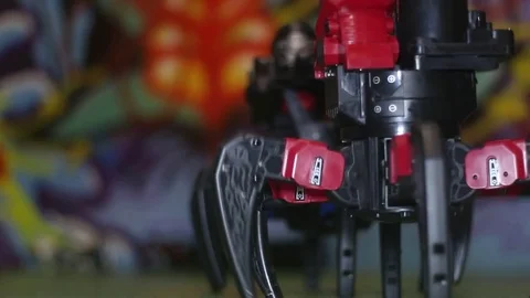 Robotic fighting spiders Stock Footage 81790349