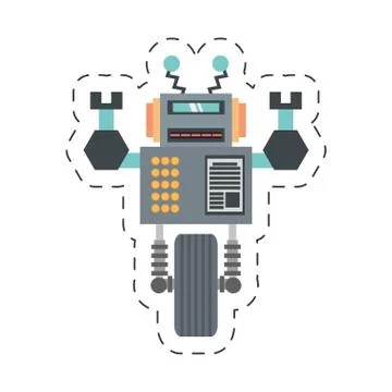 Robotic future technology with wheel up amrs cutting line 스톡 일러스트