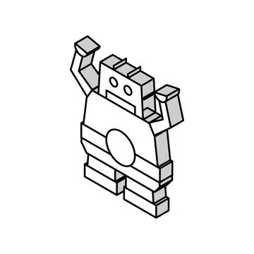Robotic geek isometric icon vector illustration sign 스톡 일러스트