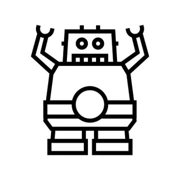 Robotic geek line icon vector illustration sign Stock Illustration