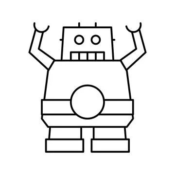 Robotic geek line icon vector illustration sign Stockillustratie