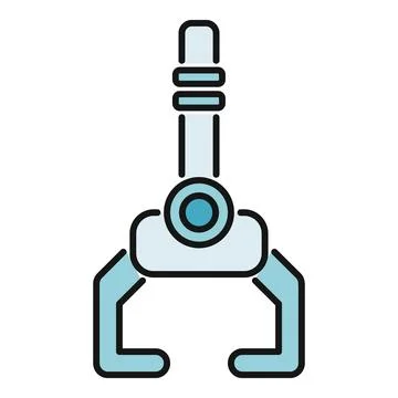 Robotic grabber claw arm working in industry Stock Illustration