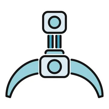 Robotic gripper arm icon representing automation technology Stock Illustration