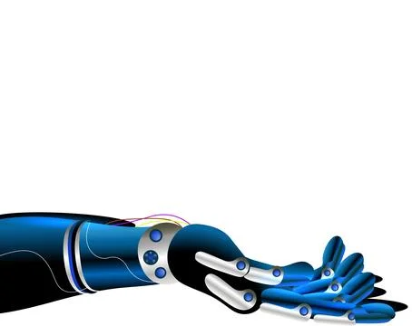 Robotic hand for artificial intelligence element. 库存插图
