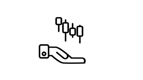 Robotic Hand Candlestick Chart Icon Stock Footage 343508332