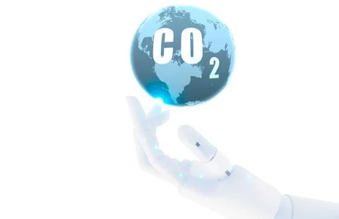 Robotic hand captures CO2 on global scale. Advanced carbon capture and stor.. 스톡 사진