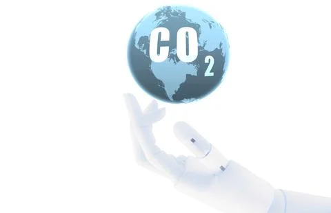Robotic hand captures CO2 on global scale. Advanced carbon capture and stor.. 스톡 사진