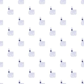 Robotic hand finger pressing button seamless pattern Stock Illustration
