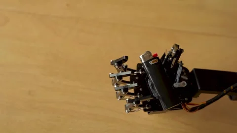Robotic Hand Holding a Black BIC Lighter in its Hand Stock Footage 255167143