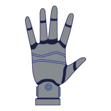 Robotic hand icon, flat design Stock Illustration