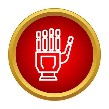 Robotic hand icon representing artificial intelligence and technology Stock Illustration