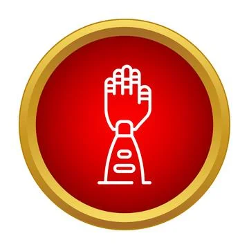 Robotic hand icon representing automation and modern technology Illustrazione stock