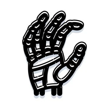 Robotic hand icon representing future technology and artificial intelligence Stock Illustration