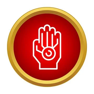 Robotic hand icon representing future digital technology Stock Illustration