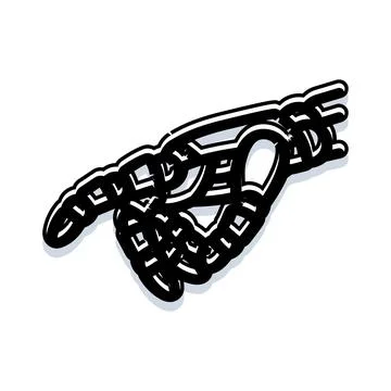 Robotic hand indicating direction line illustration Stock Illustration