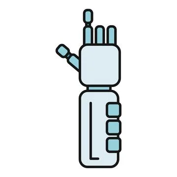 Robotic hand indicating upwards or pointing icon Stock Illustration
