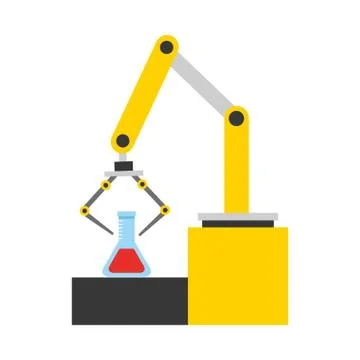 Robotic hand machine with tube test Stock Illustration