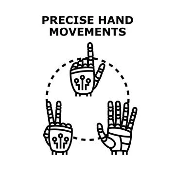 Robotic hand movements illustrating technology and precision control Stock Illustration