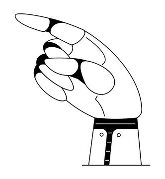 Robotic Hand Pointing in a Direction with Geometric Design Elements Stock Illustration