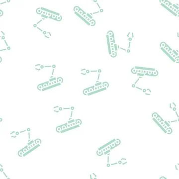 Robotic hand on rail glyph vector seamless pattern イラスト素材