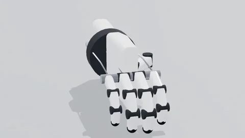 Robotic hand robotics 3d loop white background 3D animation seamless loop Vídeo Stock 341851381