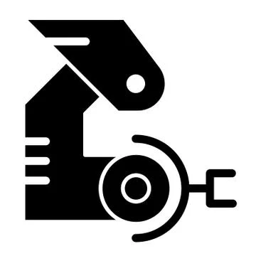 Robotic hand solid icon. Mechanical claw vector illustration isolated on white Stock Illustration