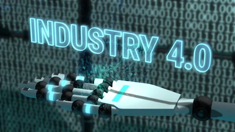 Robotic Hand with Text Industry 4.0 Stock Footage 166569037
