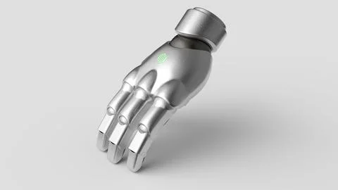 Robotic hand on a white background, side view Stock Illustration