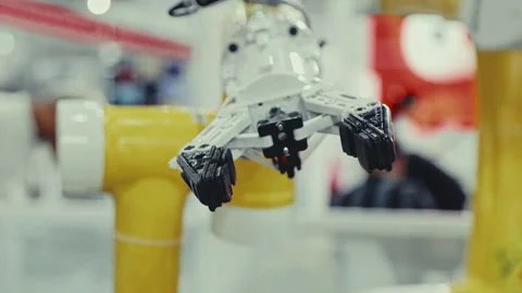 Robotic Hand in Work. New High Tech Robot Arm. Technology. Artificial Stock Footage 247988550