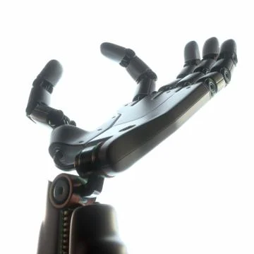 Robotic Hand Your Text Between Fingers Stock Illustration