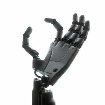 Robotic Hand Your Text Between Fingers Stock Illustration