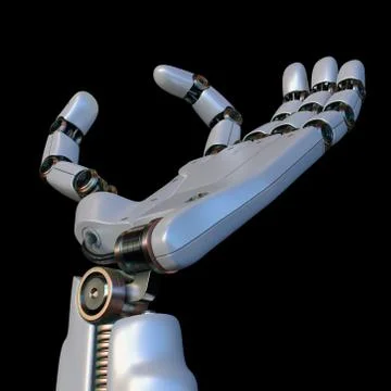 Robotic Hand Your Text Between Fingers 스톡 일러스트