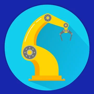 Robotic hand,arm,pointing device.Mechanical model for mounting and assembly o Stock Illustration