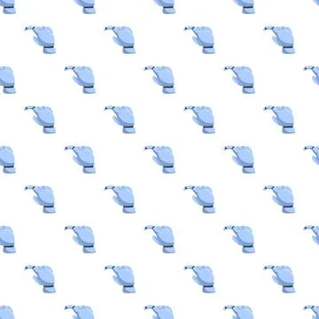 Robotic hands forming a repeating pattern on a white background Stock Illustration