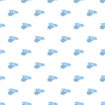 Robotic hands forming a seamless pattern against a white background 스톡 일러스트
