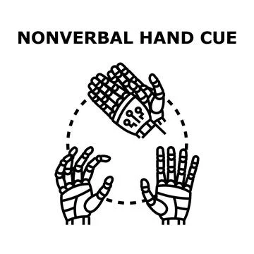 Robotic hands showing nonverbal communication and gesture cues Stock Illustration