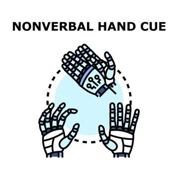 Robotic hands showing nonverbal communication and gesture cues Stock Illustration