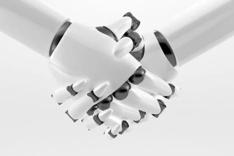 Robotic handshake isolated Stock Illustration