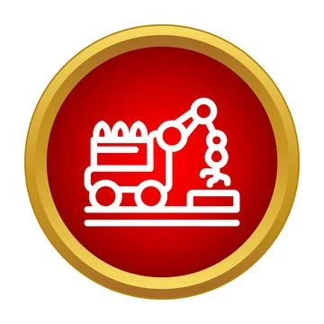 Robotic harvesting machine icon symbolizing agricultural automation Stock Illustration