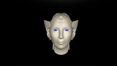 This is a robotic head Video stock 325039618