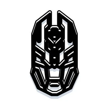 Robotic head logo design representing technology concept Stock Illustration
