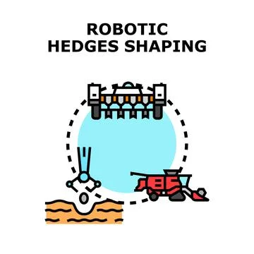 Robotic hedges shaping concept icons flat vector Stock Illustration
